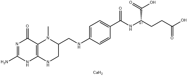 L-Glutamic acid, N-4-(2-amino-1,4,5,6,7,8-hexahydro-5-methyl-4-oxo-6-pteridinyl)methylaminobenzoyl-, calcium salt (1:1) Structure