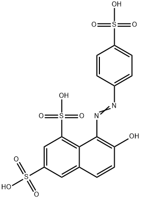 (8E)-7-oxo-8-[(4-sulfophenyl)hydrazinylidene]naphthalene-1,3-disulfoni c acid Struktur