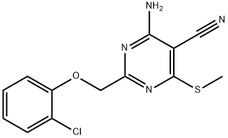 4-AMINO-2-[(2-CHLOROPHENOXY)METHYL]-6-(METHYLTHIO)PYRIMIDINE-5-CARBONITRILE Struktur