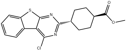 METHYL TRANS-4-(4-CHLORO-[1]BENZOTHIENO[2,3-D]-PYRIMIDIN-2-YL)-CYCLOHEXANECARBOXYLATE Struktur