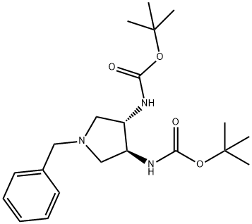 (S,S)-N-BENZYL-3,4-TRANS-(N-BOC)-DIAMINOPYRROLIDINE Struktur