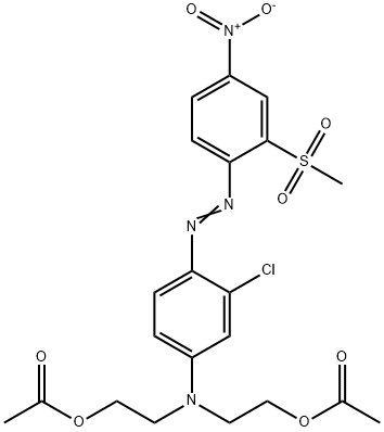 2,2'-[[3-chloro-4-[[2-(methylsulphonyl)-4-nitrophenyl]azo]phenyl]imino]diethyl diacetate Struktur