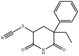 2,6-Dioxo-5-ethyl-5-phenyl-3-piperidyl thiocyanate Struktur