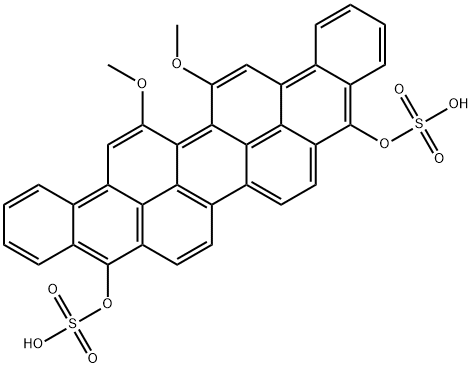 16,17-dimethoxyanthra[9,1,2-cde]benzo[rst]pentaphene-5,10-diyl bis(hydrogen sulphate) Struktur