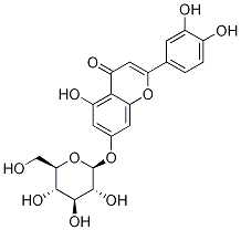 2-(3,4-Dihydroxyphenyl)-5,7-dihydroxy-4H-1-benzopyran-4-one mono-beta-D-glucopyranoside Struktur