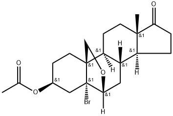 3β-Acetoxy-5α-bromo-6,19-oxidoandrostan-17-one Struktur