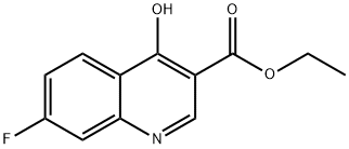 7-FLUORO-4-HYDROXY-QUINOLINE-3-CARBOXYLIC ACID ETHYL ESTER
 Struktur