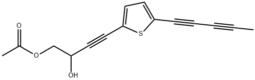 2-(4-Acetoxy-3-hydroxy-1-butynyl)-5-(1,3-pentadiynyl)thiophene Struktur