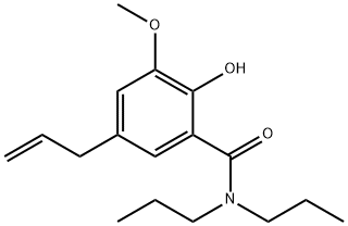 2-Hydroxy-3-methoxy-5-(2-propenyl)-N,N-dipropylbenzamide Struktur