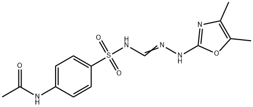 N-[4-[[[[(4,5-dimethyloxazol-2-yl)amino]iminomethyl]amino]sulphonyl]phenyl]acetamide Struktur