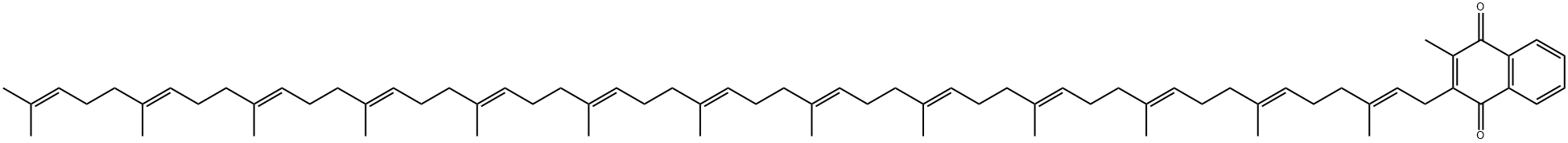 2-Methyl-3-[(2E,6E,10E,14E,18E,22E,26E,30E,34E,38E,42E,46E)-3,7,11,15,19,23,27,31,35,39,43,47,51-tridecamethyl-2,6,10,14,18,22,26,30,34,38,42,46,50-dopentacontatridecenyl]-1,4-naphthalenedione Struktur