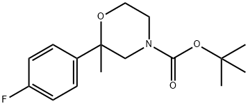 4-BOC-2-(4-FLUOROPHENYL)-2-METHYLMORPHOLINE Struktur