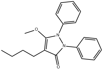 4-Butyl-1,2-diphenyl-3-methoxy-3-pyrazolin-5-one Struktur