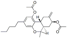 (6aR,8S,10aR)-6a,7,8,9,10,10a-Hexahydro-6,6-dimethyl-9-methylene-3-pentyl-6H-dibenzo[b,d]pyran-1,8-diol diacetate Struktur