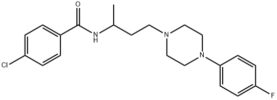 p-Chloro-N-[3-[4-(p-fluorophenyl)-1-piperazinyl]-1-methylpropyl]benzamide Struktur