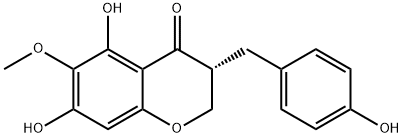 (-)-2,3-Dihydro-5,7-dihydroxy-3-[(4-hydroxyphenyl)methyl]-6-methoxy-4H-1-benzopyran-4-one Struktur