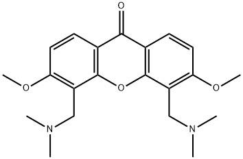 4,5-Bis[(dimethylamino)methyl]-3,6-dimethoxy-9H-xanthen-9-one Struktur