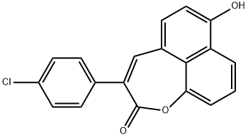 3-(p-Chlorophenyl)-7-hydroxy-2H-naphth[1,8-bc]oxepin-2-one Struktur