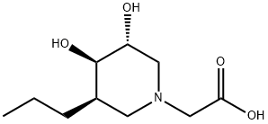 1-Piperidineacetic acid, 3,4-dihydroxy-5-propyl-, (3R,4R,5R)- (9CI) Struktur