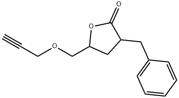 4,5-Dihydro-3-(phenylmethyl)-5-[(2-propynyloxy)methyl]-2(3H)-furanone Struktur