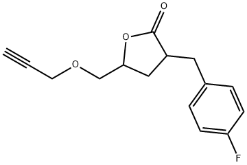 3-[(4-Fluorophenyl)methyl]-4,5-dihydro-5-[(2-propynyloxy)methyl]-2(3H)-furanone Struktur