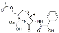 [6R-(6alpha,7beta)]-3-(acetoxymethyl)-7-(hydroxyphenylacetamido)-8-oxo-5-thia-1-azabicyclo[4.2.0]oct-2-ene-2-carboxylic acid Struktur