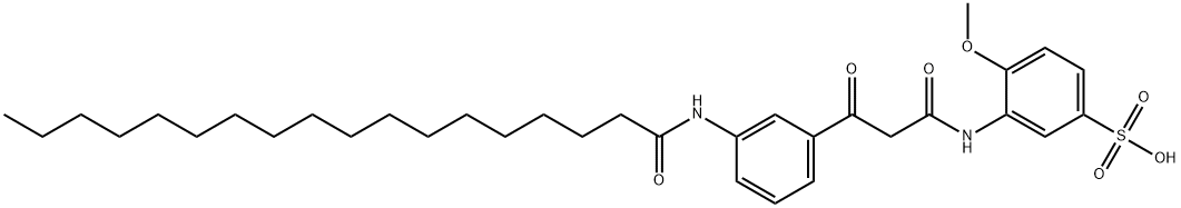 3-[[1,3-dioxo-3-[3-[(1-oxooctadecyl)amino]phenyl]propyl]amino]-4-methoxybenzenesulphonic acid Struktur