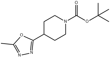 1-Boc-4-(5-Methyl-1,3,4-oxadiazol-2-yl)piperidine Struktur