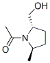 2-Pyrrolidinemethanol, 1-acetyl-5-methyl-, trans- (8CI) Struktur