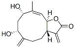 (3aS,7R,9S,10E,11aR)-3a,4,5,6,7,8,9,11a-Octahydro-7,9-dihydroxy-10-methyl-3,6-bis(methylene)cyclodeca[b]furan-2(3H)-one Struktur