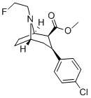 8-AZABICYCLO[3.2.1]OCTANE-2-CARBOXYLIC ACID, 3-(4-CHLOROPHENYL)-8-(2-FLUOROETHYL)-, METHYL ESTER, (1R,2S,3S,5S)- Struktur