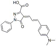 4-[3-[4-(dimethylamino)phenyl]allylidene]-4,5-dihydro-5-oxo-1-phenyl-1H-pyrazole-3-carboxylic acid  Struktur