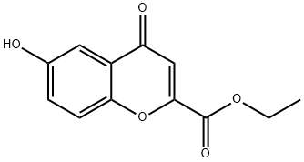 6-Hydroxy-4-oxo-4H-1-benzopyran-2-carboxylic acid ethyl ester Struktur