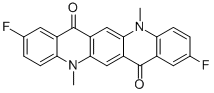 2,9-Difluoro-5,12-dimethyl-5,12-dihydroquino2,3-bacridine-7,14-dione Struktur