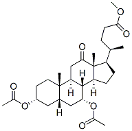 methyl 3-alpha,7-alpha-diacetoxy-12-oxo-5-beta-cholan-24-oate Struktur