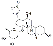 3beta,12beta,14-trihydroxy-5beta-card-20(22)-enolide, monodigitoxoside Struktur