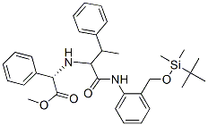 Benzeneacetic acid, alpha-[[1-[[[2-[[[(1,1-dimethylethyl)dimethylsilyl]oxy]methyl]phenyl]amino]carbonyl]-2-phenylpropyl]amino]-, methyl ester, (alphaS)- (9CI) Struktur