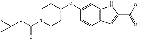 METHYL 6-(1-BOC-PIPERIDIN-4-YLOXY)INDOLE-2-CARBOXYLATE Struktur