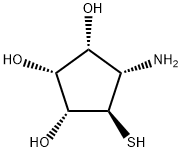 1,2,3-Cyclopentanetriol,4-amino-5-mercapto-,(1R,2R,3R,4S,5R)-(9CI) Struktur