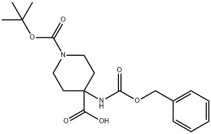 4-BENZYLOXYCARBONYLAMINO-PIPERIDINE-1,4-DICARBOXYLIC ACID MONO-TERT-BUTYL ESTER Struktur