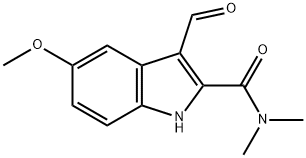 3-formyl-5-methoxy-N,N-dimethyl-1H-indole-2-carboxamide Struktur