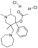 [5-(azepan-1-ylmethyl)-1,2,5-trimethyl-4-phenyl-4-piperidyl] acetate dihydrochloride Struktur