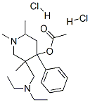 [5-(diethylaminomethyl)-1,2,5-trimethyl-4-phenyl-4-piperidyl] acetate dihydrochloride Struktur