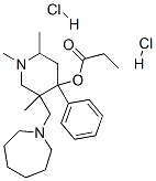 [5-(azepan-1-ylmethyl)-1,2,5-trimethyl-4-phenyl-4-piperidyl] propanoate dihydrochloride Struktur