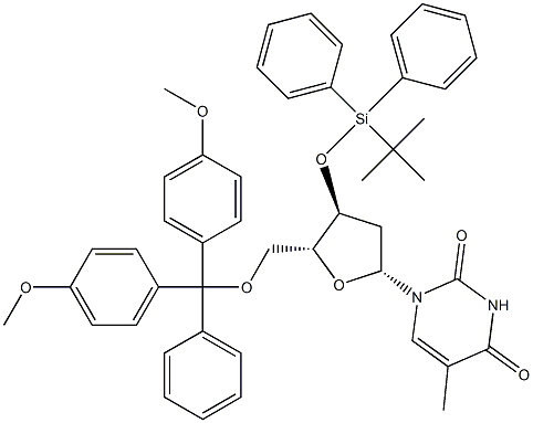 ThyMidine, 5'-O-[bis(4-Methoxyphenyl)phenylMethyl]-3'-O-[(1,1-diMethylethyl)diphenylsilyl]- (9CI) Struktur