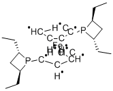 (-)-1,1'-BIS((2S,4S)-2,4-DIETHYLPHOSPHOTANO)FERROCENE Struktur