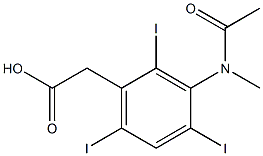 [2,4,6-Triiodo-3-(N-methylacetylamino)phenyl]acetic acid Struktur