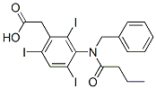 [3-(N-Benzylbutyrylamino)-2,4,6-triiodophenyl]acetic acid Struktur