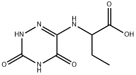 Butanoic acid, 2-[(2,3,4,5-tetrahydro-3,5-dioxo-1,2,4-triazin-6-yl)amino]- (9CI) Struktur