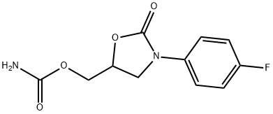 3-(p-Fluorophenyl)-2-oxo-5-oxazolidinylmethyl=carbamate Struktur